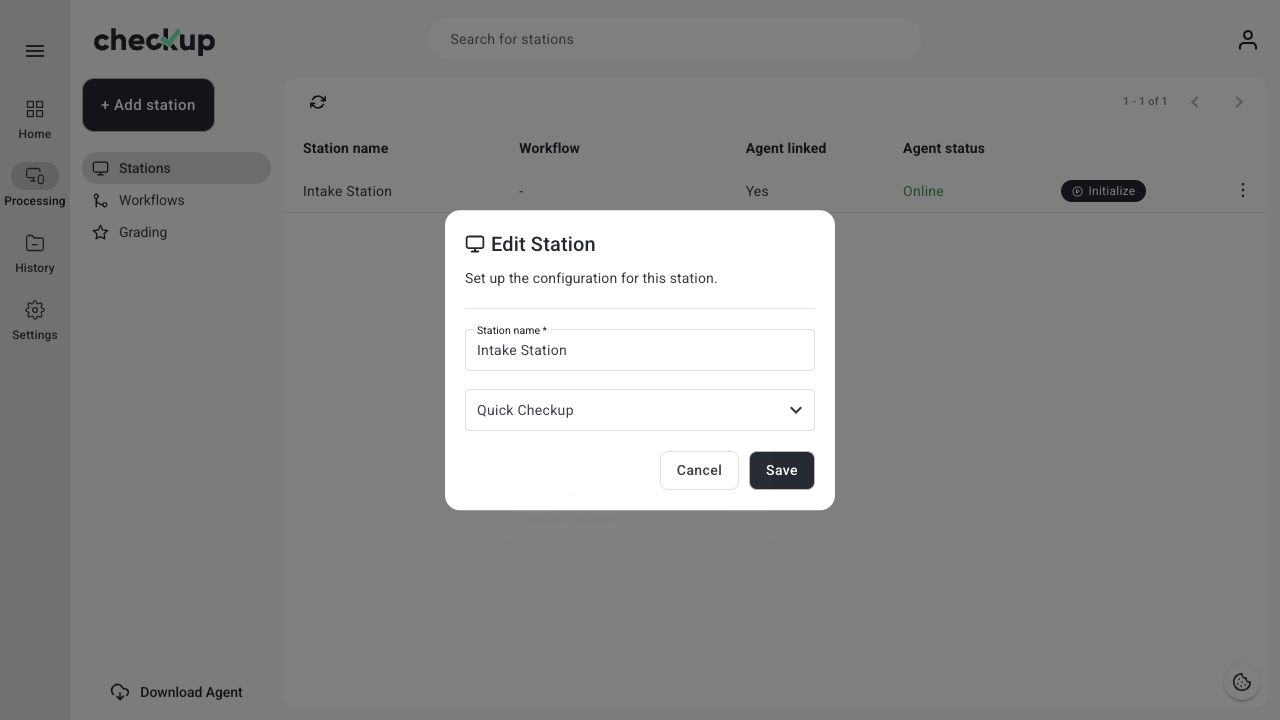 Assigning a workflow in Edit Station